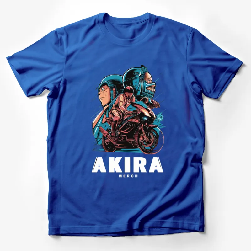 Akira Inspired Motorcycle Print T-Shirt, Retro Anime Graphic Tee, Unisex Casual Wear, Cool Biker Design Top Male T-Shirt