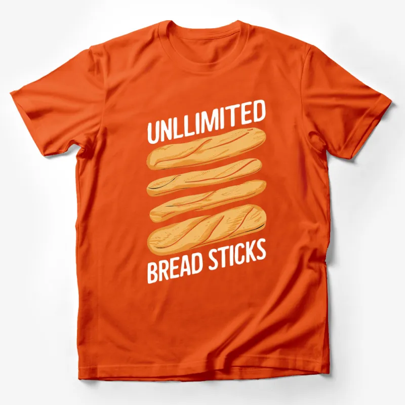 Unlimited Bread Sticks Graphic T-Shirt, Fun Foodie Tee, Unique Baking Lover Gift, Stylish Casual Top Male T-Shirt