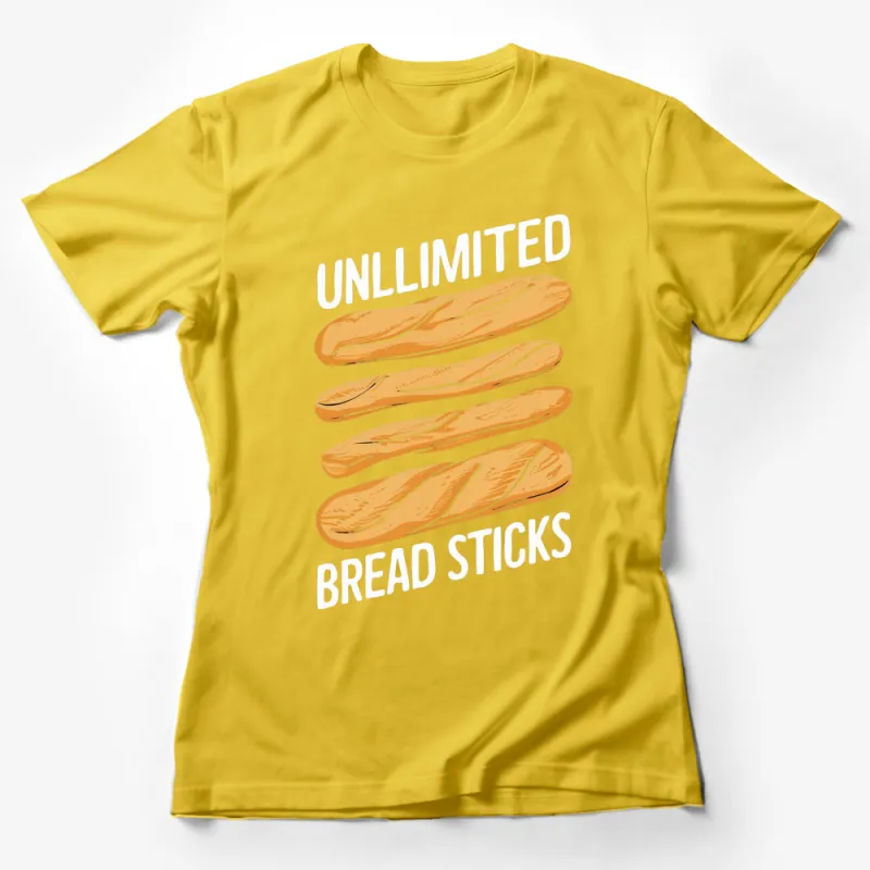 Unlimited Bread Sticks Graphic T-Shirt, Fun Foodie Tee, Unique Baking Lover Gift, Stylish Casual Top Female T-Shirt