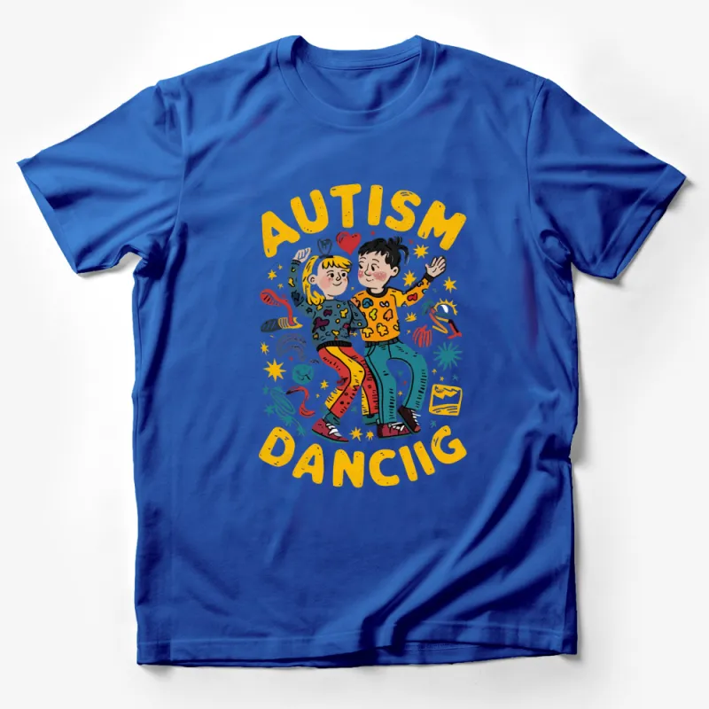 Autism Awareness Supportive Dancing Kids T-Shirt, Colorful Graphic Tee for Autism Acceptance Male T-Shirt