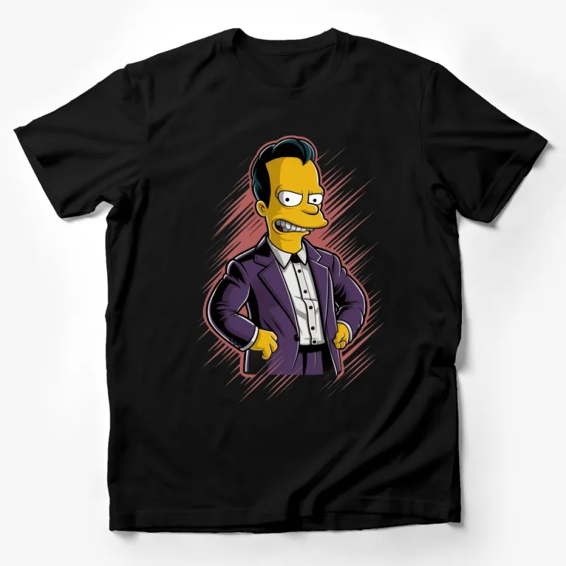 Cool Anime Style Cartoon Lawyer T-Shirt, Purple Suit, Funky Comic Character Tee, Unique Gift Idea Male T-Shirt