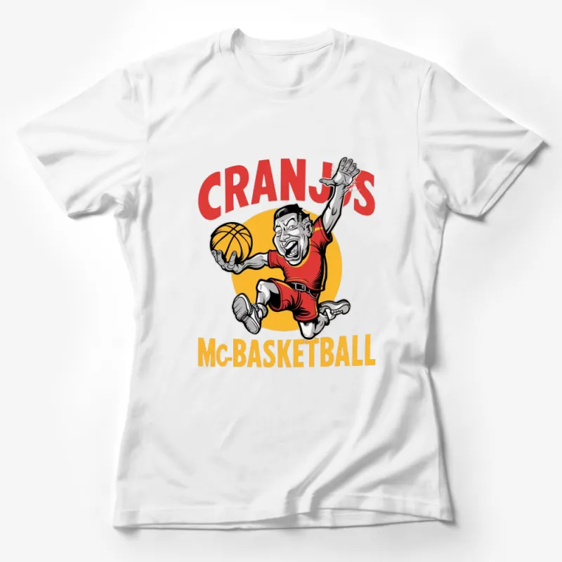 Vintage Basketball T-Shirt, CranJS McBasketball, Funny Sports Fan Tee, Retro Style Female T-Shirt