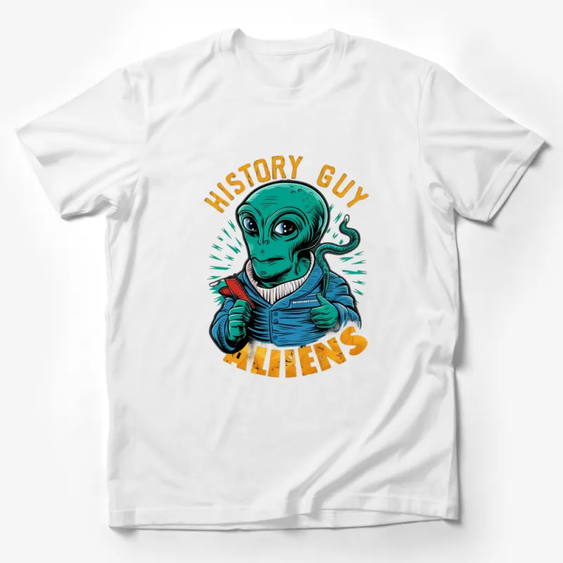 Unique History Guy Alien T-Shirt, Cool Extraterrestrial Graphic Tee, Unisex Male T-Shirt