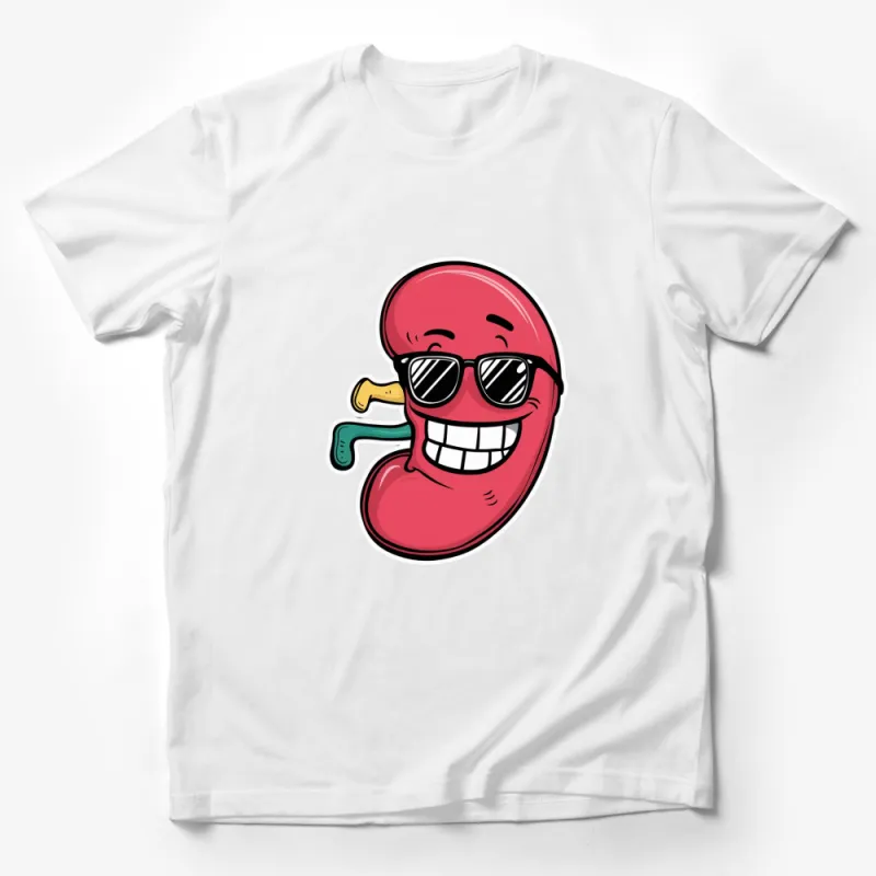 Funny Red Bean Cartoon T-Shirt, Cool Smiling Bean with Sunglasses Unisex Tee Male T-Shirt