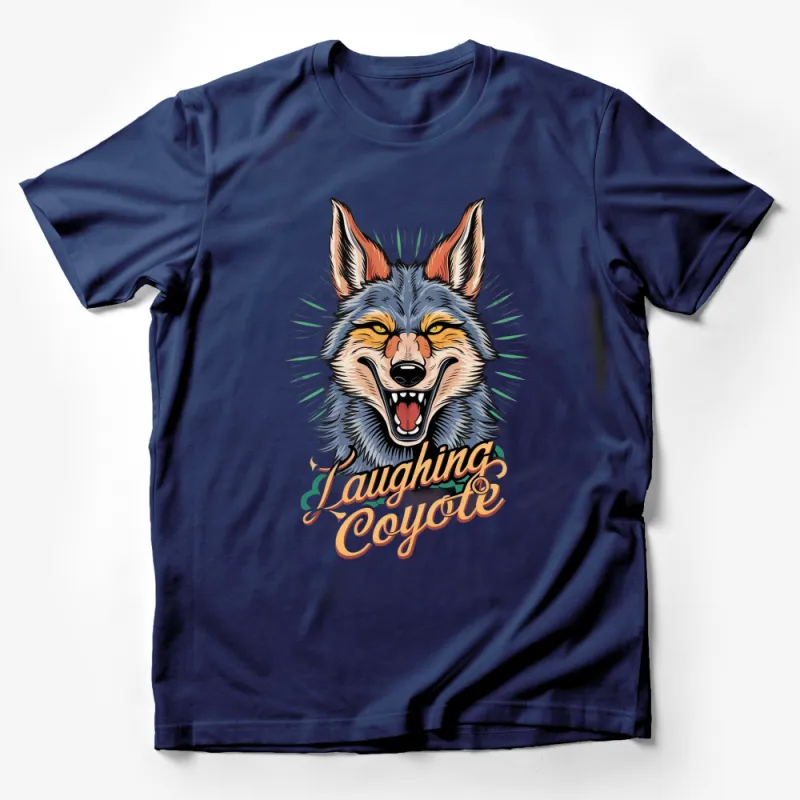 Laughing Coyote Graphic T-Shirt, Vibrant Animal Art, Unisex Tee, Casual Wear Male T-Shirt