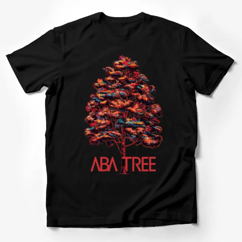 Colorful Abstract Tree Design T-Shirt, Vibrant Artistic Graphic Tee, Unisex Fashion Top, Unique Gift Idea Male T-Shirt