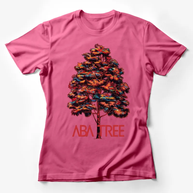 Colorful Abstract Tree Design T-Shirt, Vibrant Artistic Graphic Tee, Unisex Fashion Top, Unique Gift Idea Female T-Shirt