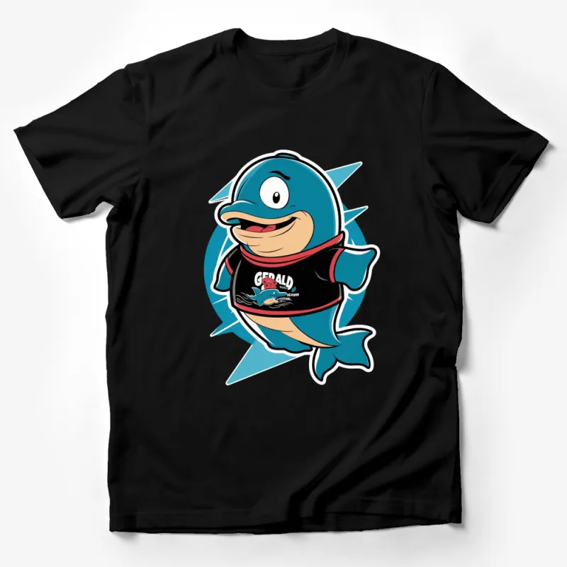 Funny Cartoon Shark T-Shirt, Gerald the Shark, Cute Animal Graphic Tee, Ocean Lover Gift Male T-Shirt