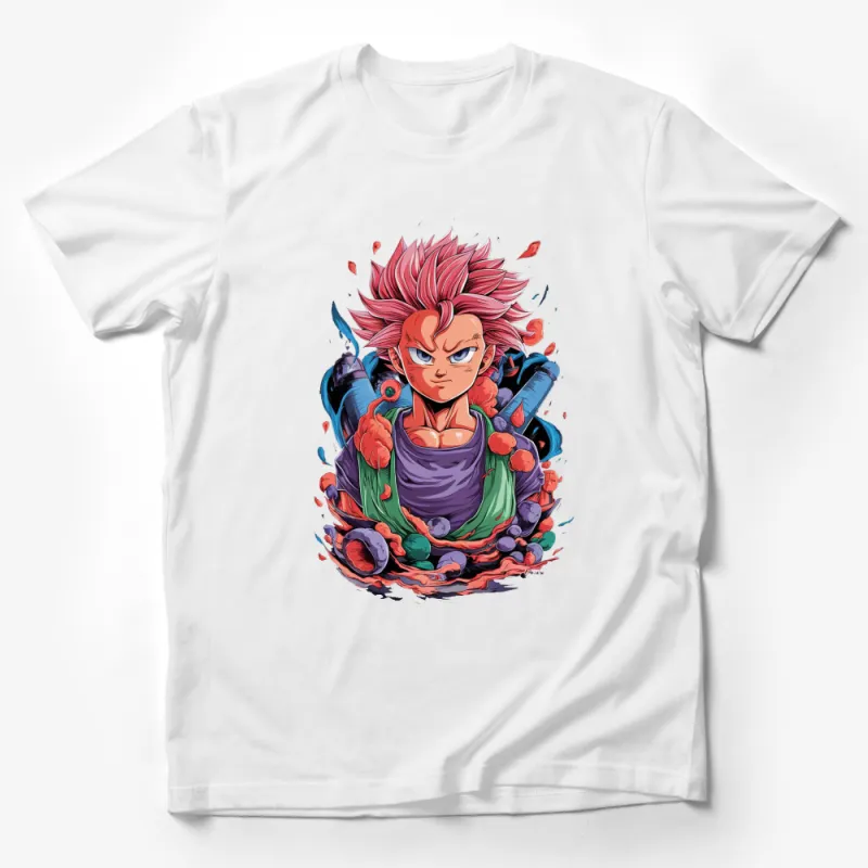 Anime Super Saiyan Character T-Shirt, Colorful Graphic Tee, Vibrant Unisex T-Shirt, Gift Idea Male T-Shirt