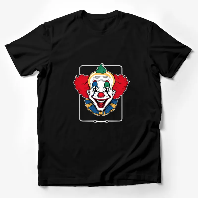 Colorful Clown Face T-Shirt, Fun Circus Clown Tee, Unique Graphic Shirt for Parties and Events Male T-Shirt