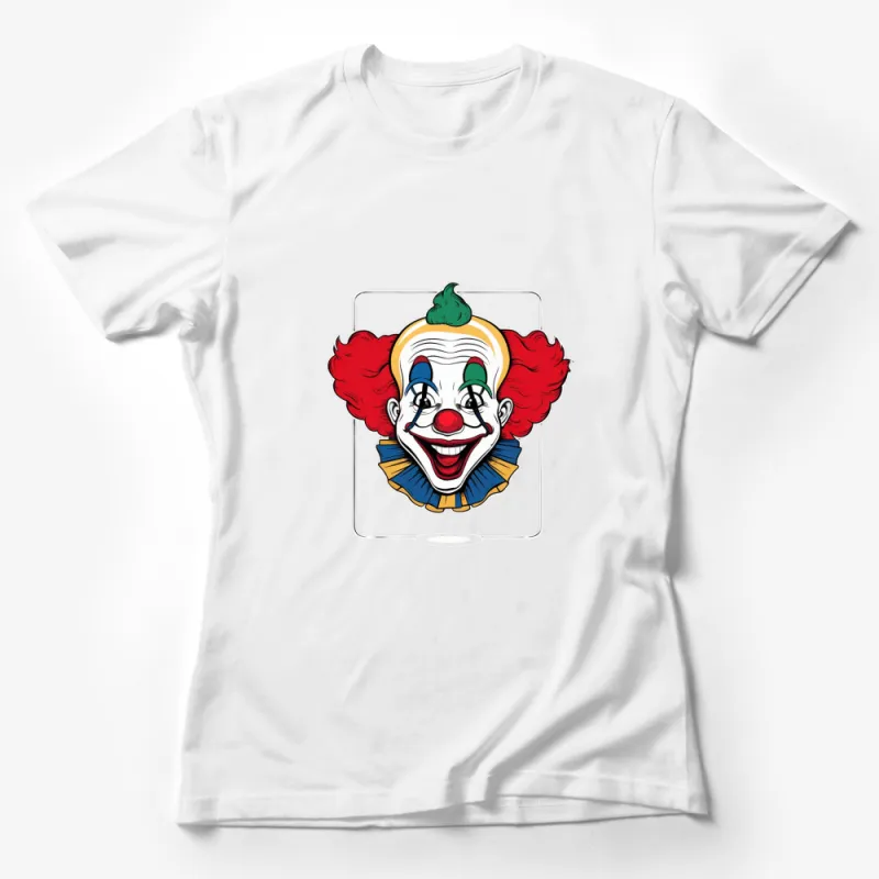 Colorful Clown Face T-Shirt, Fun Circus Clown Tee, Unique Graphic Shirt for Parties and Events Female T-Shirt