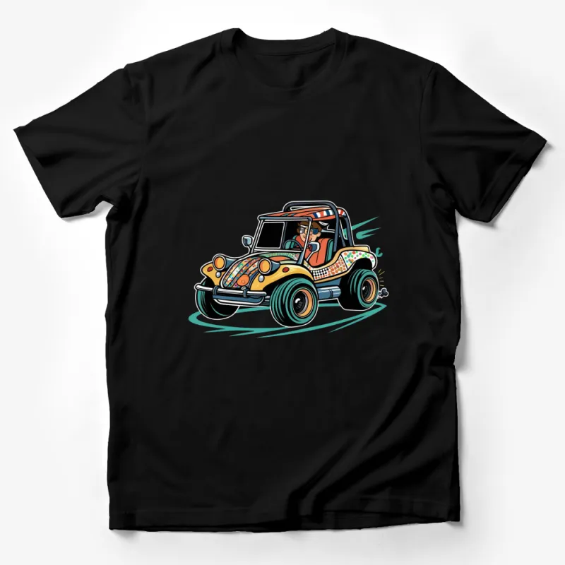 Retro Buggy Car T-Shirt, Colorful Vintage Vehicle Tee, Unique Summer Beach Shirt, Gift for Car Enthusiasts Male T-Shirt