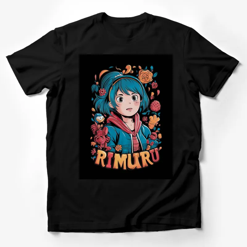 Anime Character Rimuru Blue Hair Fantasy Artwork Graphic T-Shirt Male T-Shirt