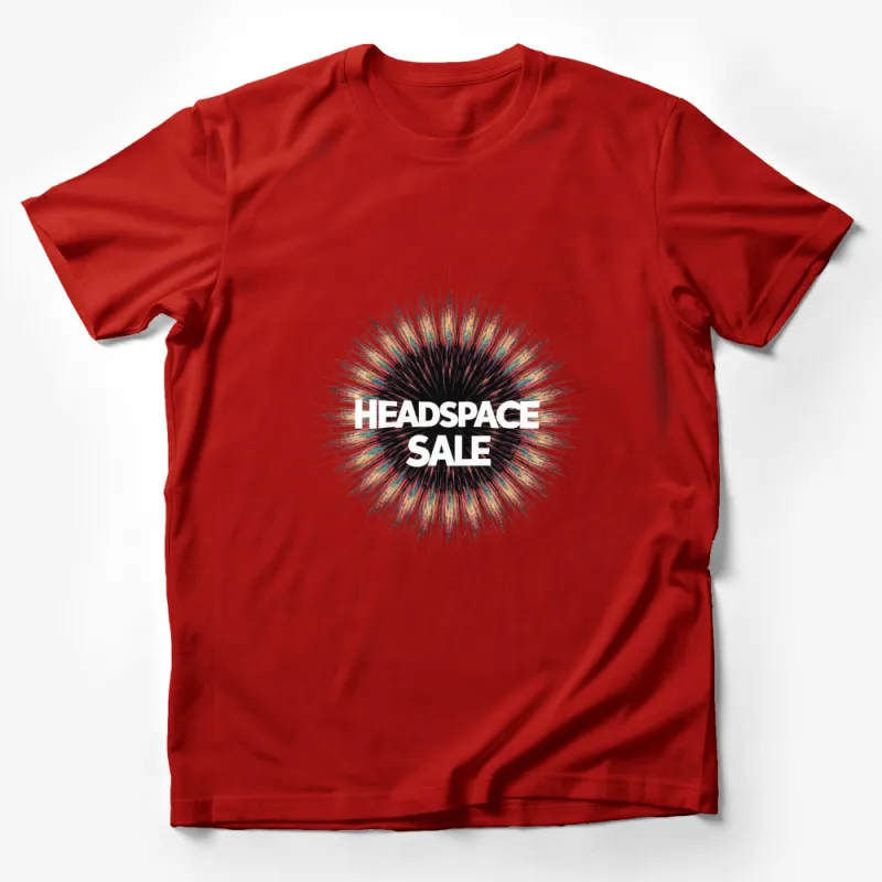 Abstract Explosion Graphic Tee, Colorful HeadSpace Sale T-Shirt, Unisex Casual Wear Male T-Shirt