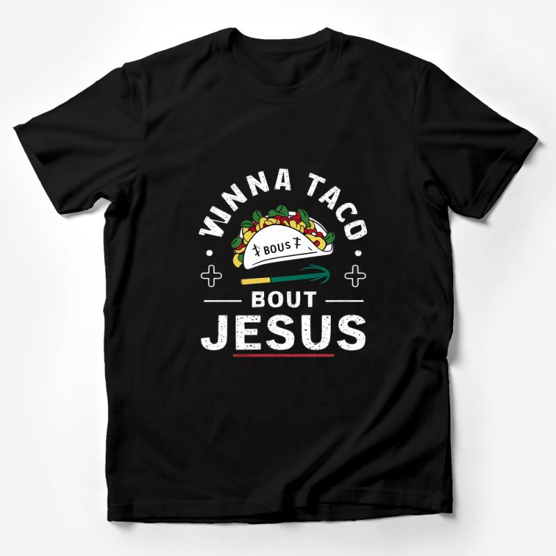 Funny Christian T-Shirt, I Wanna Taco Bout Jesus Pun Tee, Faith Based Humor, Religious Gift, Casual Church Wear, Unisex Shirt Male T-Shirt