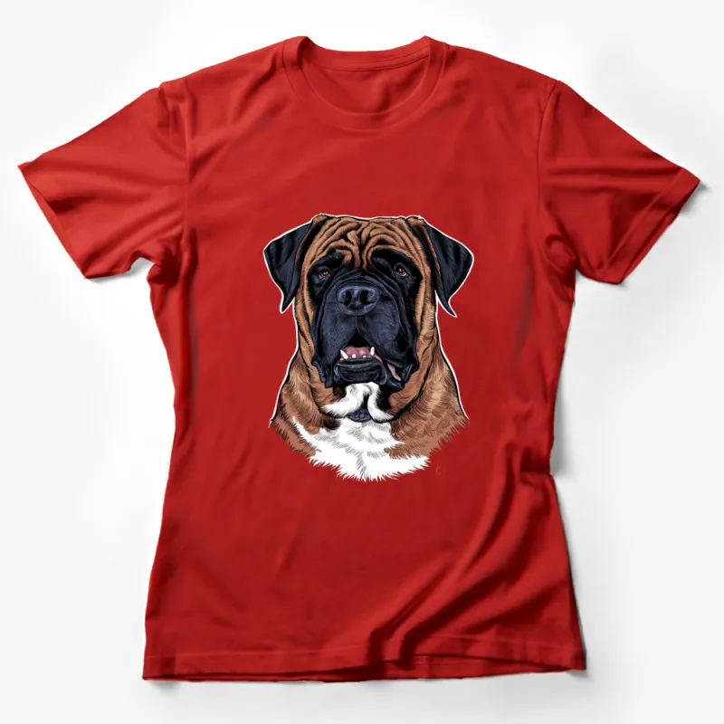 Boxer Dog T-Shirt, Vibrant Pet Art, Men and Women's Graphic Tee, Animal Lover Gift, Detailed Boxer Dog Illustration Female T-Shirt