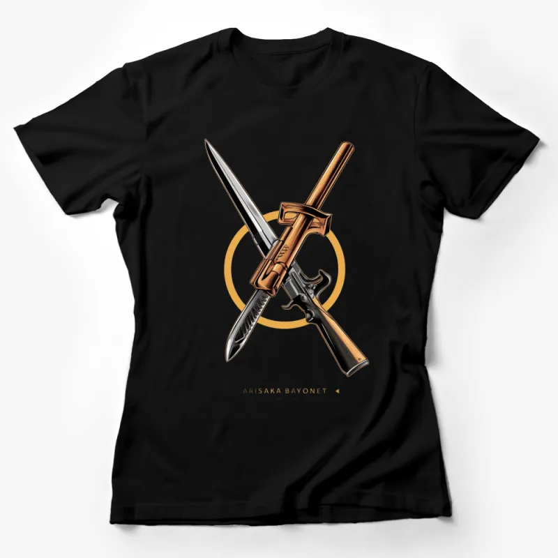 Vintage Arisaka Bayonet Graphic T-Shirt, Military Collectible Tee, Unique Historical Weapon Design Shirt Female T-Shirt