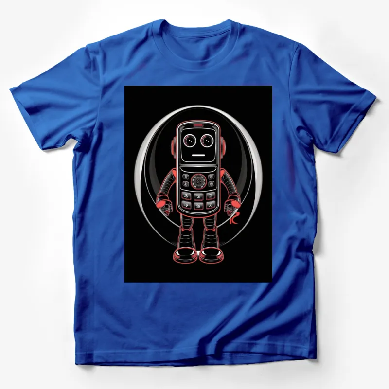 Retro Robot Design T-Shirt, Cool Vintage Robot with Cassette Tape Art Tee, Classic Robotics Graphic Shirt Male T-Shirt