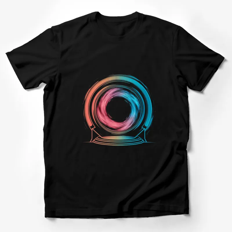 Abstract Colorful Swirl Design T-Shirt, Modern Art Inspired Casual Wear, Unisex Tee Male T-Shirt