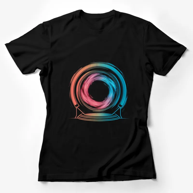 Abstract Colorful Swirl Design T-Shirt, Modern Art Inspired Casual Wear, Unisex Tee Female T-Shirt