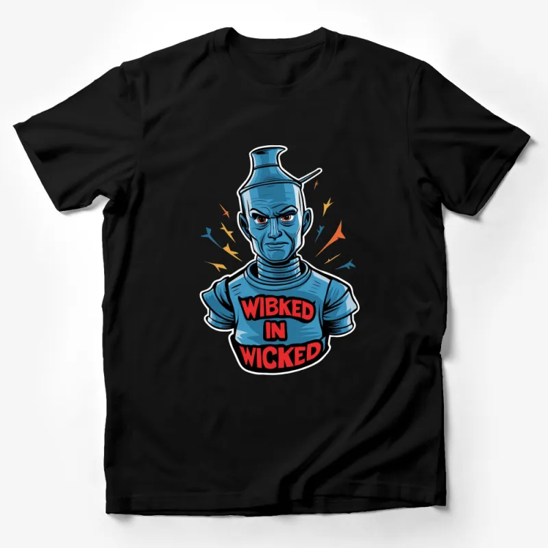 Wicked in Wicked Blue Genie Cartoon T-Shirt, Cool Genie Graphic Tee, Fun Pop Culture Apparel Male T-Shirt