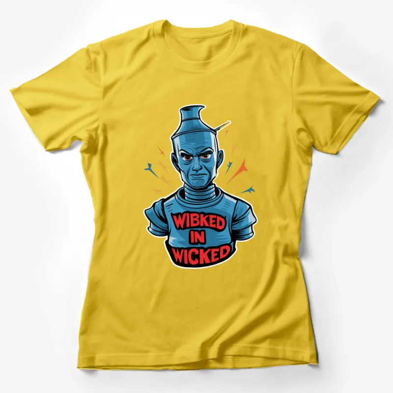 Wicked in Wicked Blue Genie Cartoon T-Shirt, Cool Genie Graphic Tee, Fun Pop Culture Apparel Female T-Shirt