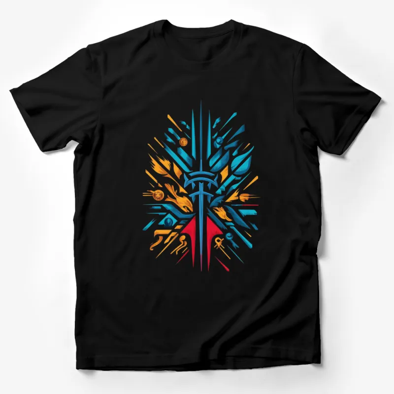 Colorful Abstract Art T-Shirt, Unique Graphic Design Tee, Unisex Fashion, Artistic Casual Wear Male T-Shirt