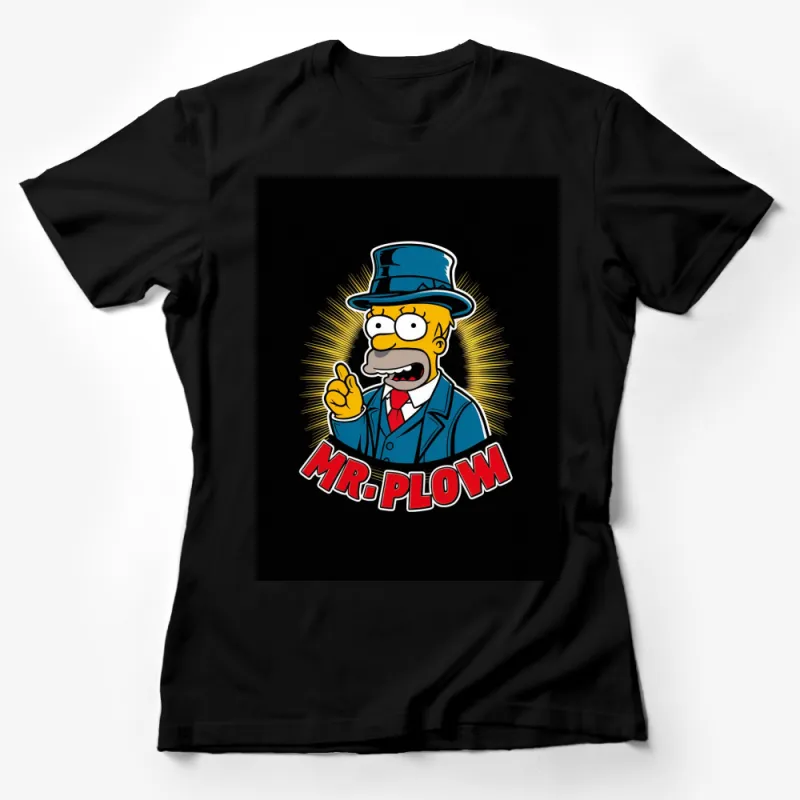 Mr. Plow Cartoon Character T-Shirt, Funny Animated Sitcom Tee, Unique Graphic Shirt, Gift Idea Female T-Shirt