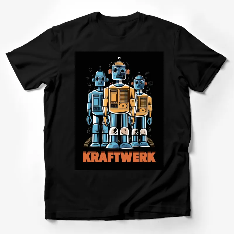 Vintage Robot Band T-Shirt, Kraftwerk Inspired Retro Music Tee, Unique Graphic Design Unisex Shirt Male T-Shirt