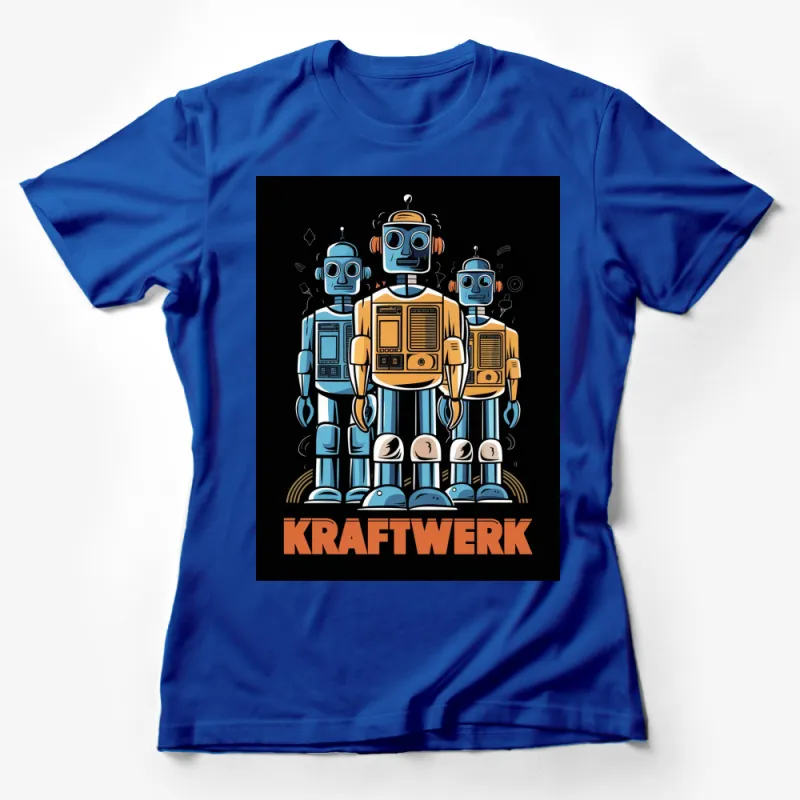 Vintage Robot Band T-Shirt, Kraftwerk Inspired Retro Music Tee, Unique Graphic Design Unisex Shirt Female T-Shirt