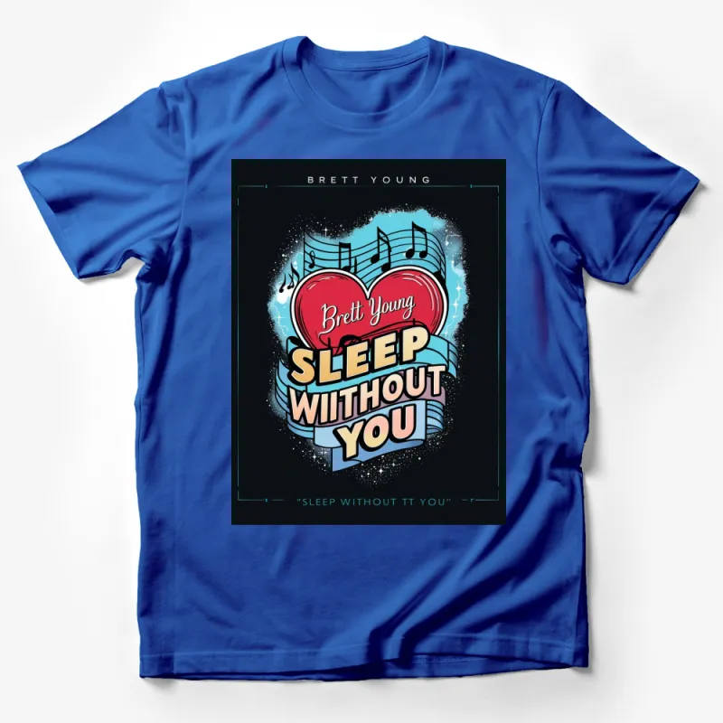 Brett Young Heart Music Graphic Tee, Sleep Without You Song Lyrics T-Shirt, Unisex Music Lover Tee Male T-Shirt