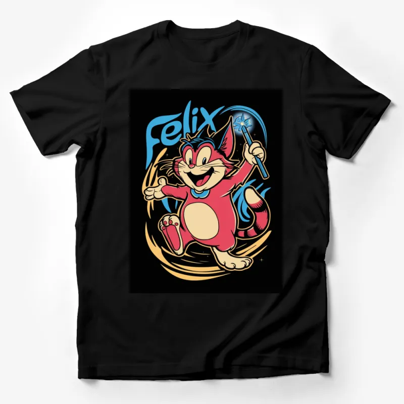 Felix the Cat Retro Graphic T-Shirt, Vintage Cartoon Character Tee, Unisex Fashion Top Male T-Shirt