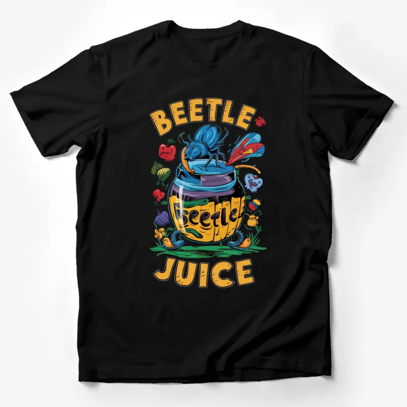 Beetle Juice Graphic T-Shirt, Cool Insect Art Tee, Colorful Beetle Design, Unique Funky Bug Illustration Shirt Male T-Shirt