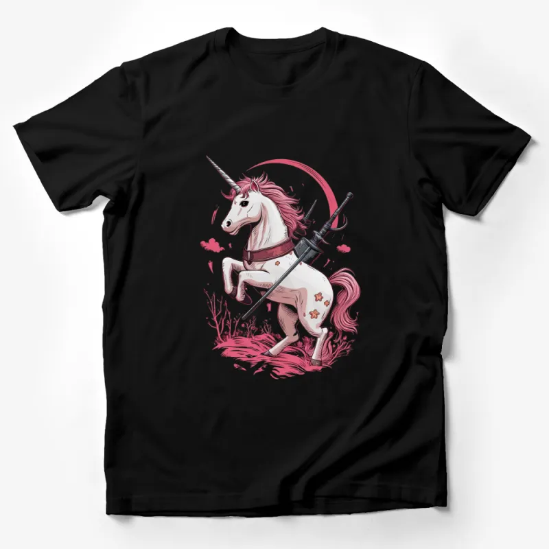 Unicorn Samurai T-Shirt, Mythical Warrior Horse Graphic Tee, Fantasy Art Unisex Shirt, Unique Gift Idea Male T-Shirt