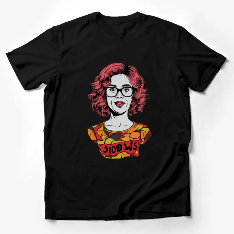 Women's Pop Art Style T-Shirt, Bold Retro Graphic Print, Vintage Fashion Casual Wear Male T-Shirt