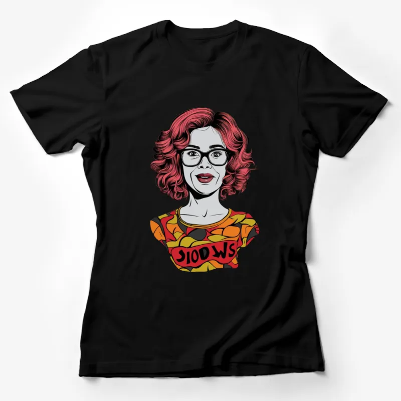 Women's Pop Art Style T-Shirt, Bold Retro Graphic Print, Vintage Fashion Casual Wear Female T-Shirt