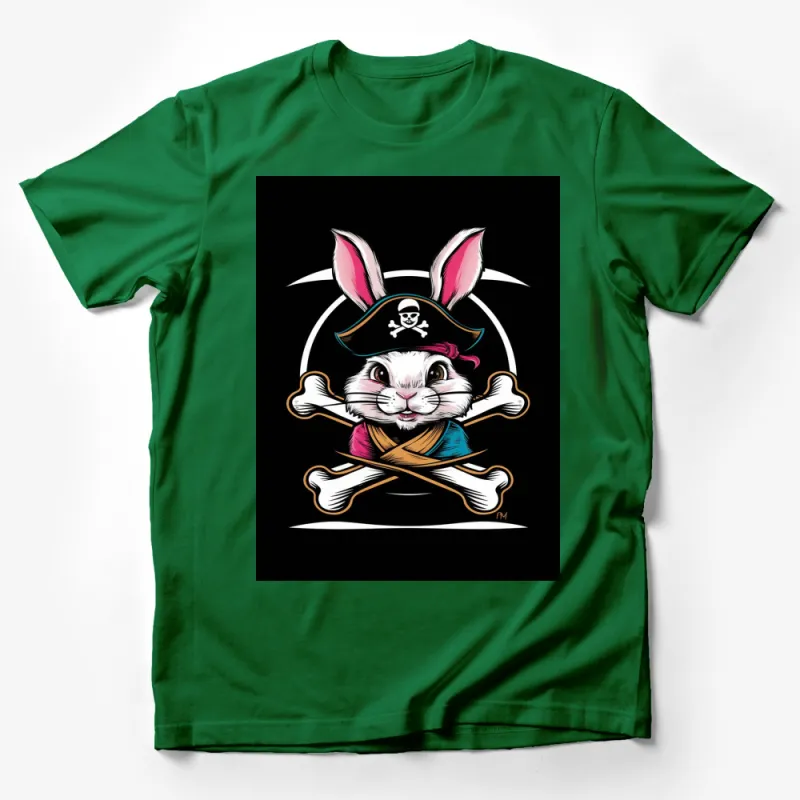 Pirate Bunny T-Shirt, Cute Rabbit Skull Crossbones Kids and Adult Tee Male T-Shirt