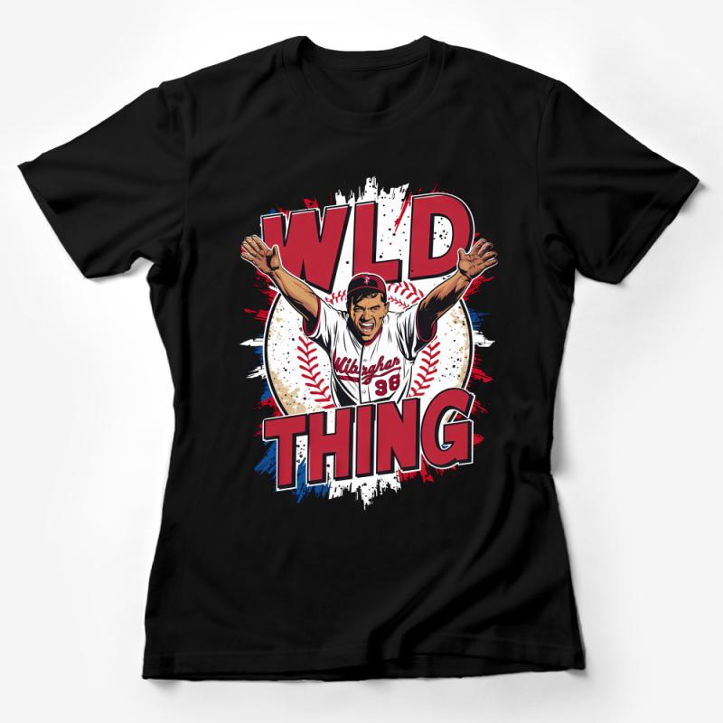 Baseball Fan T-Shirt, Wild Thing Pitcher Graphic, Unisex Sports Tee for Casual Wear Female T-Shirt