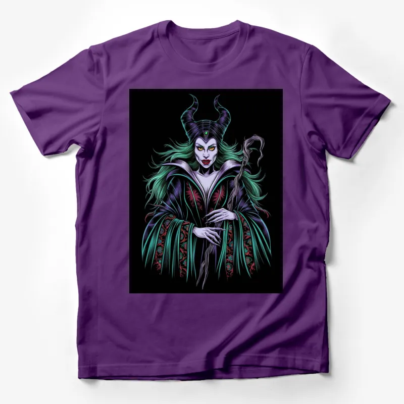 Gothic Witch T-Shirt, Dark Fantasy Sorceress Design, Mysterious Enchantress Graphic Tee, Unique Halloween Apparel Male T-Shirt