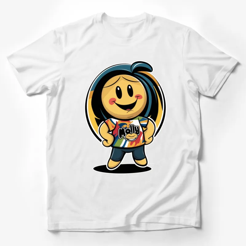 Cute Cartoon Girl T-Shirt, Colorful Molly Character Tee, Stylish Kids' Fashion Top, Unique Gift Male T-Shirt