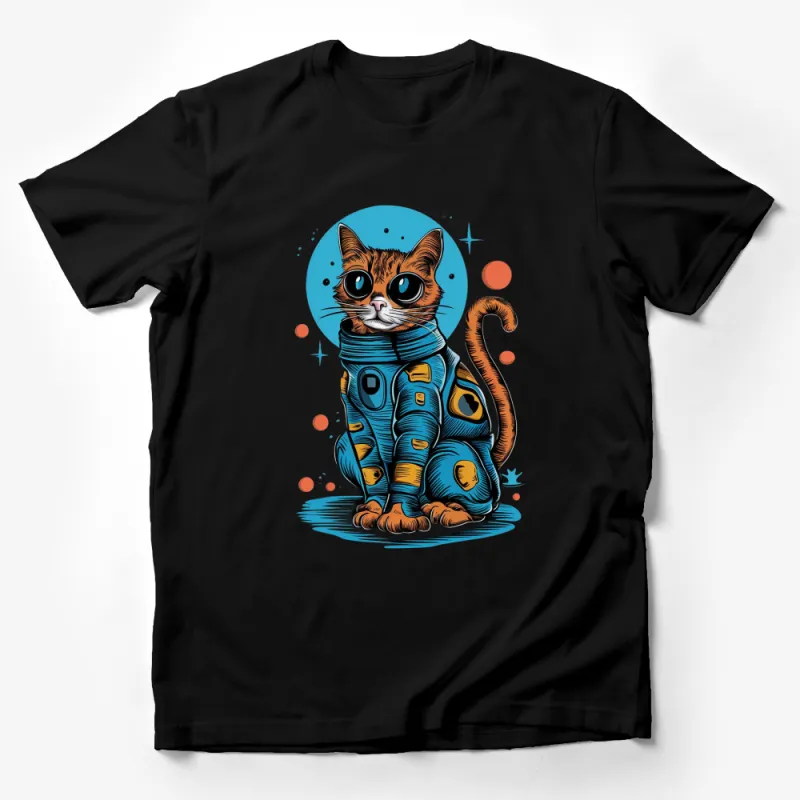 Astronaut Cat T-Shirt, Space Kitty in Blue Suit, Cute Astronaut Cat Graphic Tee, Unisex Shirt Male T-Shirt