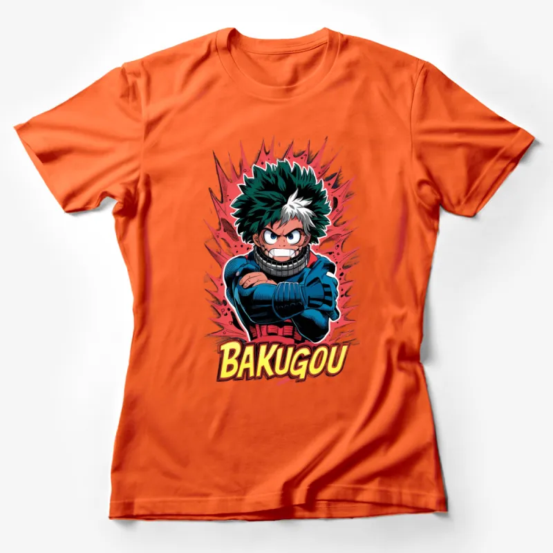 Anime Inspired Bakugou Graphic T-Shirt, Bold Manga Character Design Tee, Explosive Hero Shirt for Fans Female T-Shirt