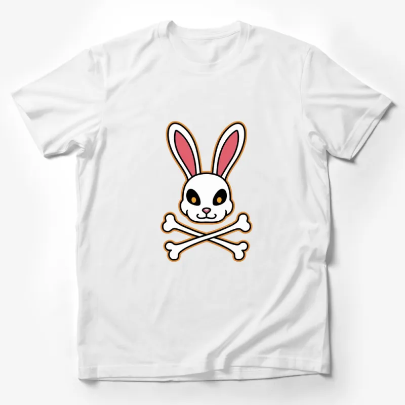 Cute Rabbit Skull Crossbones T-Shirt, Funny Bunny Pirate Tee, Unisex Graphic Shirt for All Ages Male T-Shirt