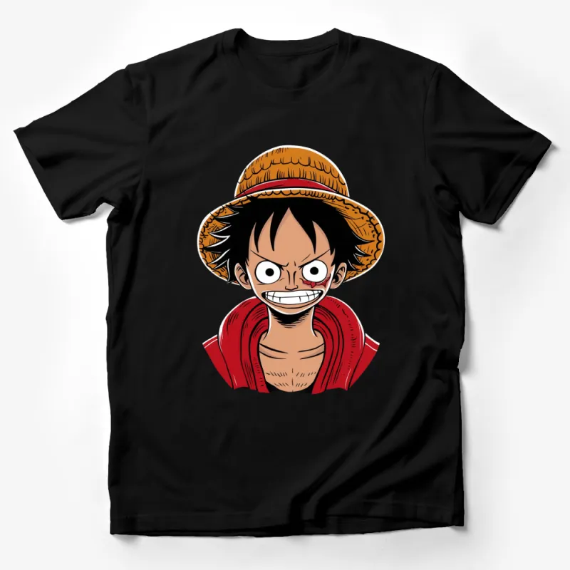 Anime Character Inspired T-Shirt, Vibrant Cartoon Graphic Tee, Unique Gift for Manga Fans Male T-Shirt