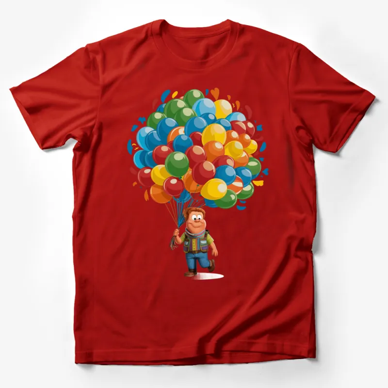 Colorful Balloon Bouquet Cartoon Character Fun Vibrant Kids T-Shirt, Unisex Children's Apparel Male T-Shirt