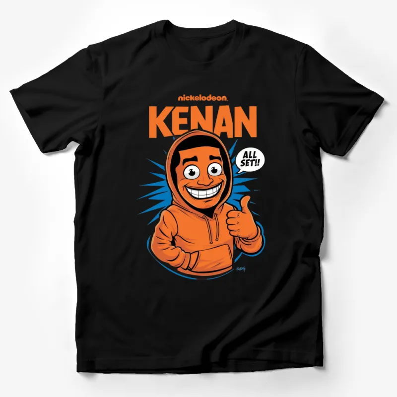 Nickelodeon Kenan Cartoon Character T-Shirt, Fun Kids and Adult Orange Tee Male T-Shirt