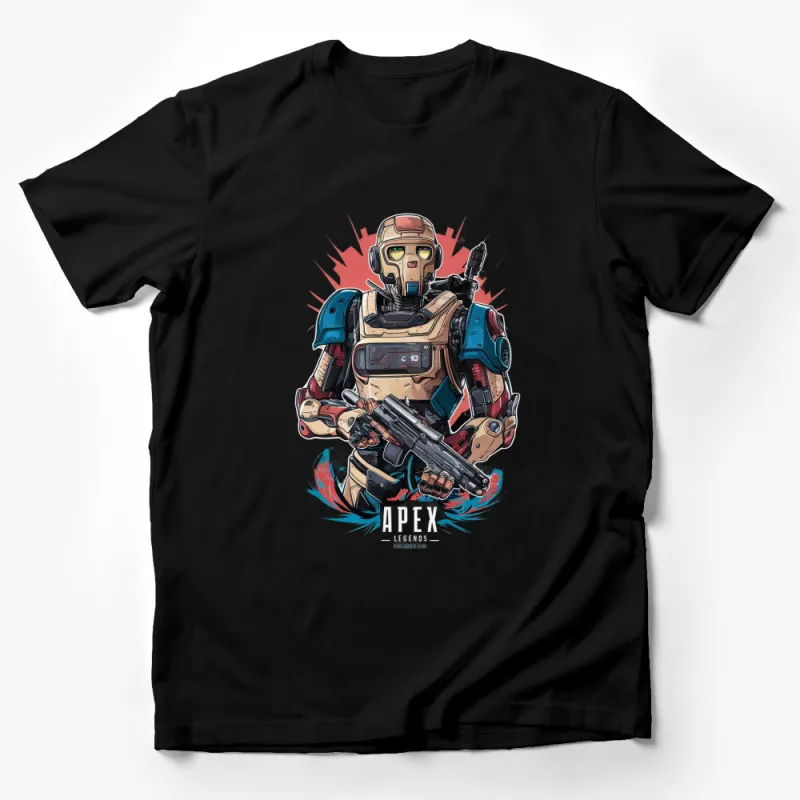 Apex Legends Robot Character T-Shirt, Cool Gamer Graphic Tee, Unique Sci-Fi Apparel Male T-Shirt