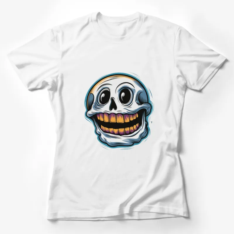 Grinning Skull T-Shirt, Unique Gothic Style Graphic Tee, Cool Funky Unisex Shirt Female T-Shirt