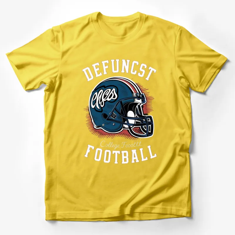 Vintage College Football Helmet Graphic T-Shirt, Retro Sports Tee, Casual Fan Apparel Male T-Shirt