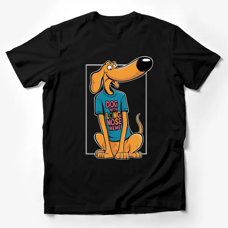 Long Nose Dog Meme T-Shirt, Funny Cartoon Dog Graphic Tee, Animal Humor Shirt, Unisex Fashion Top Male T-Shirt